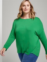 3/4 Arm Shirt mit Fledermaus-Ärmeln - Frauen - gras green 3/4 Arm Shirt mit Fledermaus-Ärmeln - Frauen - gras green - 5 - My True Me