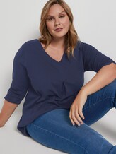 Langes Shirt mit Falte - Frauen - Real Navy Blue Langes Shirt mit Falte - Frauen - Real Navy Blue - 5 - My True Me