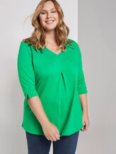 Langes Shirt mit Falte - Frauen - gras green Langes Shirt mit Falte - Frauen - gras green - 5 - My True Me