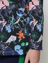 Gemustertes Langarmshirt mit Knopfleiste - Frauen - navy new flower print Gemustertes Langarmshirt mit Knopfleiste - Frauen - navy new flower print - 10 - My True Me