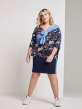 Gemustertes Langarmshirt mit Knopfleiste - Frauen - navy new flower print Gemustertes Langarmshirt mit Knopfleiste - Frauen - navy new flower print - 3 - My True Me