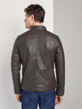 Bikerjacke aus Lederimitat - Männer - Dark Chocolate Leather Brown Bikerjacke aus Lederimitat - Männer - Dark Chocolate Leather Brown - 2 - TOM TAILOR