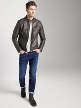 Bikerjacke aus Lederimitat - Männer - Dark Chocolate Leather Brown Bikerjacke aus Lederimitat - Männer - Dark Chocolate Leather Brown - 3 - TOM TAILOR