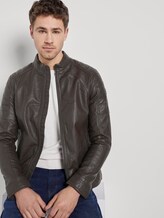 Bikerjacke aus Lederimitat - Männer - Dark Chocolate Leather Brown Bikerjacke aus Lederimitat - Männer - Dark Chocolate Leather Brown - 5 - TOM TAILOR