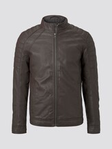 Bikerjacke aus Lederimitat - Männer - Dark Chocolate Leather Brown Bikerjacke aus Lederimitat - Männer - Dark Chocolate Leather Brown - 7 - TOM TAILOR