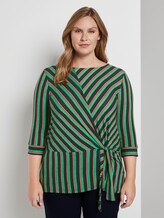 Gestreiftes Shirt mit Knoten-Detail - Frauen - navy base mutlicolor stripe Gestreiftes Shirt mit Knoten-Detail - Frauen - navy base mutlicolor stripe - 1 - My True Me