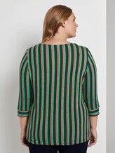 Gestreiftes Shirt mit Knoten-Detail - Frauen - navy base mutlicolor stripe Gestreiftes Shirt mit Knoten-Detail - Frauen - navy base mutlicolor stripe - 2 - My True Me