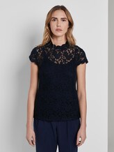 T-shirt mit Spitze - Frauen - Sky Captain Blue T-shirt mit Spitze - Frauen - Sky Captain Blue - 1 - TOM TAILOR