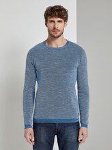 Strukturierter Strickpullover - Männer - navy blue knitted structure Strukturierter Strickpullover - Männer - navy blue knitted structure - 1 - TOM TAILOR