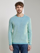 Getextureerde trui - Männer - yellow blue knitted structure Getextureerde trui - Männer - yellow blue knitted structure - 1 - TOM TAILOR