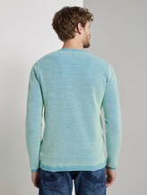 Getextureerde trui - Männer - yellow blue knitted structure Getextureerde trui - Männer - yellow blue knitted structure - 2 - TOM TAILOR