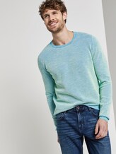 Getextureerde trui - Männer - yellow blue knitted structure Getextureerde trui - Männer - yellow blue knitted structure - 5 - TOM TAILOR