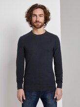 Getextureerde trui - Männer - Sky Captain Blue Getextureerde trui - Männer - Sky Captain Blue - 1 - TOM TAILOR