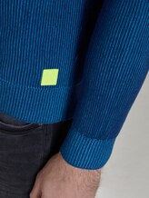 Ribbed knitted pullover - Men - blue blue plated stripe Ribbed knitted pullover - Men - blue blue plated stripe - 10 - TOM TAILOR