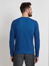 Ribbed knitted pullover - Men - blue blue plated stripe Ribbed knitted pullover - Men - blue blue plated stripe - 2 - TOM TAILOR