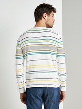 Gestreifter Strickpullover - Männer - white yellow fine stripe Gestreifter Strickpullover - Männer - white yellow fine stripe - 2 - TOM TAILOR