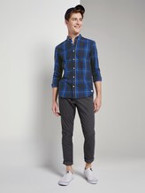 Printed shirt - Men - blue white authentic check Printed shirt - Men - blue white authentic check - 3 - TOM TAILOR Denim