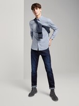 Shirt with chest pocket - Men - light blue mini grindle Shirt with chest pocket - Men - light blue mini grindle - 3 - TOM TAILOR Denim