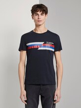 T-Shirt mit Streifen-Print - Männer - Sky Captain Blue T-Shirt mit Streifen-Print - Männer - Sky Captain Blue - 1 - TOM TAILOR Denim