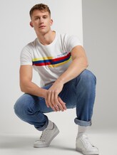 T-Shirt mit Streifen-Print - Männer - White T-Shirt mit Streifen-Print - Männer - White - 5 - TOM TAILOR Denim