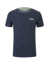 TOM TAILOR DENIM Herren T-Shirt mit Print, blau, unifarben, Gr.XS