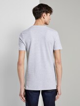 Printed T-shirt with chest pocket - Men - Light Stone Grey Melange Printed T-shirt with chest pocket - Men - Light Stone Grey Melange - 2 - TOM TAILOR Denim