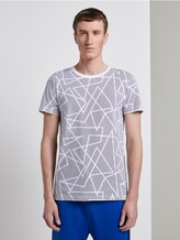 T-Shirt mit Allover-Print - Männer - white geometric outline print T-Shirt mit Allover-Print - Männer - white geometric outline print - 1 - TOM TAILOR Denim