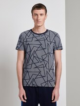 T-Shirt mit Allover-Print - Männer - navy geometric outline print T-Shirt mit Allover-Print - Männer - navy geometric outline print - 1 - TOM TAILOR Denim