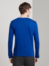 Langarmshirt mit Print am Ärmel - Männer - bright king blue melange Langarmshirt mit Print am Ärmel - Männer - bright king blue melange - 2 - TOM TAILOR Denim