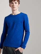 Langarmshirt mit Print am Ärmel - Männer - bright king blue melange Langarmshirt mit Print am Ärmel - Männer - bright king blue melange - 5 - TOM TAILOR Denim