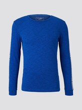 Langarmshirt mit Print am Ärmel - Männer - bright king blue melange Langarmshirt mit Print am Ärmel - Männer - bright king blue melange - 7 - TOM TAILOR Denim