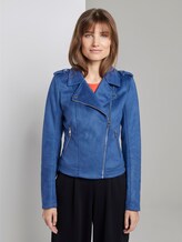Bikerjacke aus Wildlederimitat - Frauen - Shiny Royal Bikerjacke aus Wildlederimitat - Frauen - Shiny Royal - 1 - TOM TAILOR Denim