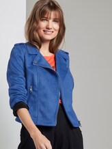 Bikerjacke aus Wildlederimitat - Frauen - Shiny Royal Bikerjacke aus Wildlederimitat - Frauen - Shiny Royal - 5 - TOM TAILOR Denim