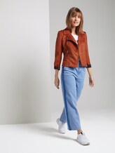 Bikerjacke aus Wildlederimitat - Frauen - fox orange Bikerjacke aus Wildlederimitat - Frauen - fox orange - 3 - TOM TAILOR Denim