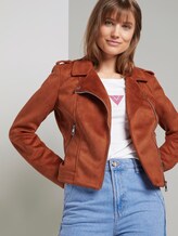 Bikerjacke aus Wildlederimitat - Frauen - fox orange Bikerjacke aus Wildlederimitat - Frauen - fox orange - 5 - TOM TAILOR Denim