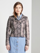 Bikerjacke aus Wildlederimitat - Frauen - brown rose snake pattern Bikerjacke aus Wildlederimitat - Frauen - brown rose snake pattern - 1 - TOM TAILOR Denim