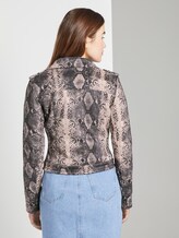 Bikerjacke aus Wildlederimitat - Frauen - brown rose snake pattern Bikerjacke aus Wildlederimitat - Frauen - brown rose snake pattern - 2 - TOM TAILOR Denim