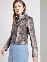 Bikerjacke aus Wildlederimitat - Frauen - brown rose snake pattern Bikerjacke aus Wildlederimitat - Frauen - brown rose snake pattern - 5 - TOM TAILOR Denim