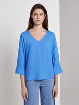 Bluse mit V-Ausschnitt und Rückendetail - Frauen - water sport blue Bluse mit V-Ausschnitt und Rückendetail - Frauen - water sport blue - 1 - TOM TAILOR Denim