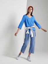 Bluse mit V-Ausschnitt und Rückendetail - Frauen - water sport blue Bluse mit V-Ausschnitt und Rückendetail - Frauen - water sport blue - 3 - TOM TAILOR Denim
