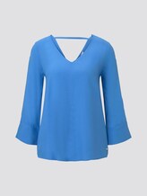 Bluse mit V-Ausschnitt und Rückendetail - Frauen - water sport blue Bluse mit V-Ausschnitt und Rückendetail - Frauen - water sport blue - 7 - TOM TAILOR Denim