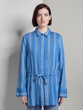 Gestreifte Longbluse mit verstellbarer Taille - Frauen - blue white stripe Gestreifte Longbluse mit verstellbarer Taille - Frauen - blue white stripe - 1 - TOM TAILOR Denim