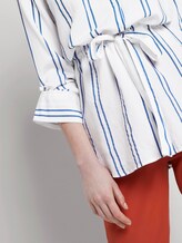 Gestreifte Longbluse mit verstellbarer Taille - Frauen - white blue stripe Gestreifte Longbluse mit verstellbarer Taille - Frauen - white blue stripe - 10 - TOM TAILOR Denim