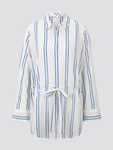 Gestreifte Longbluse mit verstellbarer Taille - Frauen - white blue stripe Gestreifte Longbluse mit verstellbarer Taille - Frauen - white blue stripe - 7 - TOM TAILOR Denim