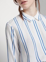 Gestreifte Longbluse mit verstellbarer Taille - Frauen - white blue stripe Gestreifte Longbluse mit verstellbarer Taille - Frauen - white blue stripe - 9 - TOM TAILOR Denim