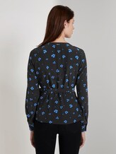 Wickelbluse mit Print - Frauen - black blue flower print Wickelbluse mit Print - Frauen - black blue flower print - 2 - TOM TAILOR Denim