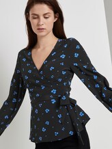 Wickelbluse mit Print - Frauen - black blue flower print Wickelbluse mit Print - Frauen - black blue flower print - 5 - TOM TAILOR Denim