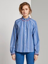 Gestreifte Bluse mit verspielten Details - Frauen - blue white stripe Gestreifte Bluse mit verspielten Details - Frauen - blue white stripe - 1 - TOM TAILOR Denim