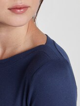 Geripptes Langarmshirt mit U-Boot-Ausschnitt - Frauen - Real Navy Blue Geripptes Langarmshirt mit U-Boot-Ausschnitt - Frauen - Real Navy Blue - 9 - TOM TAILOR Denim