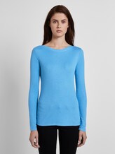 Geripptes Langarmshirt mit U-Boot-Ausschnitt - Frauen - water sport blue Geripptes Langarmshirt mit U-Boot-Ausschnitt - Frauen - water sport blue - 1 - TOM TAILOR Denim